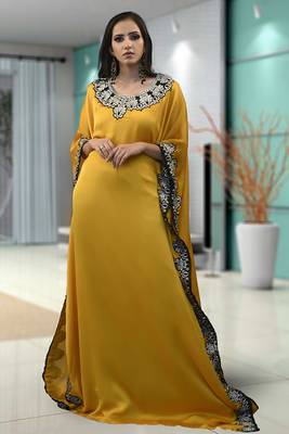 Evening golden yellow kaftan 1