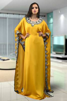 Evening golden yellow kaftan 2