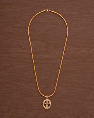 golden medium length mangalsutra with cross pendant – 1 gram gold 2