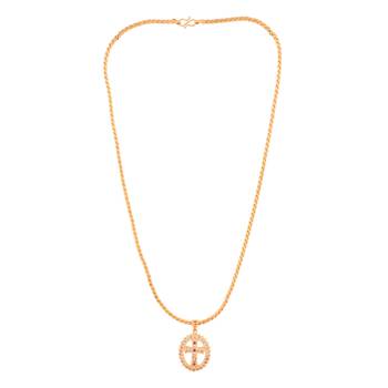 golden medium length mangalsutra with cross pendant – 1 gram gold 3