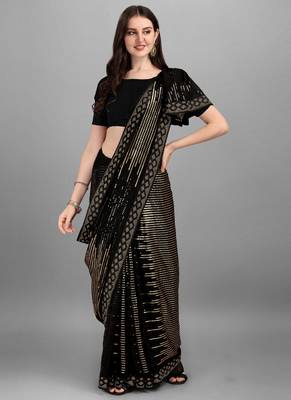 Gold Heavy Georgette Sequence Embroidery Saree 2