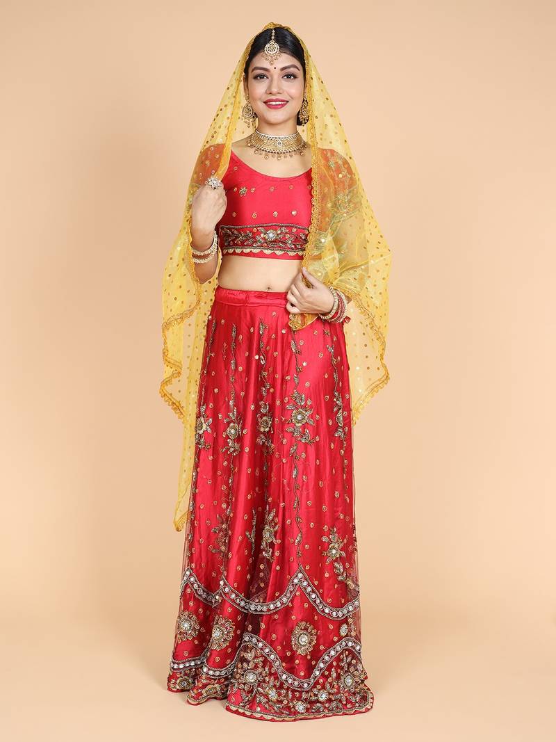 Namaskar Jacquard Embroidered Women Bridal Dupatta