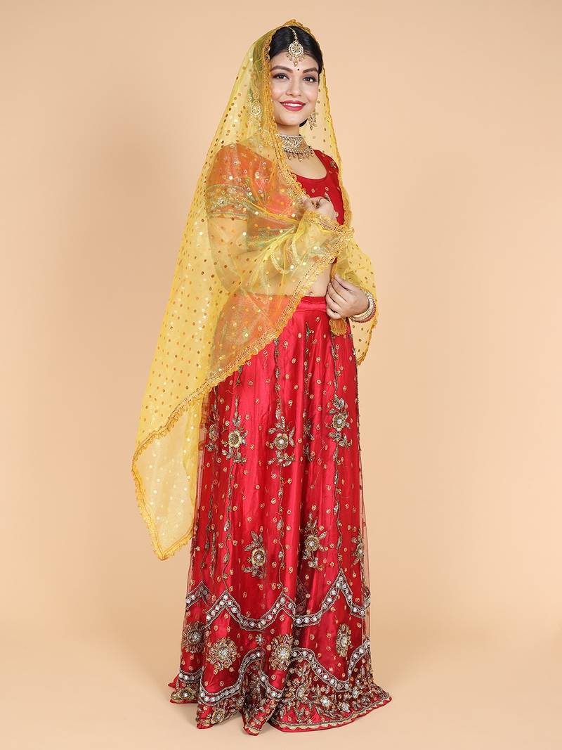 Namaskar Jacquard Embroidered Women Bridal Dupatta