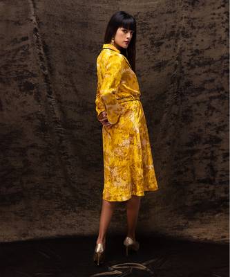 Nargis yellow robe dress 2