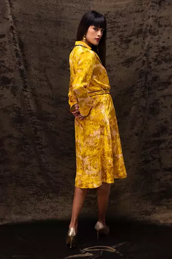 Nargis yellow robe dress