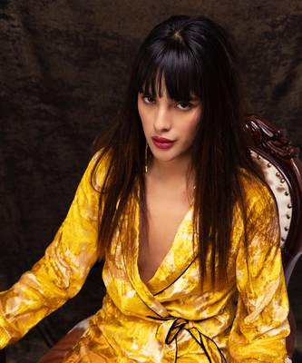 Nargis yellow robe dress 3