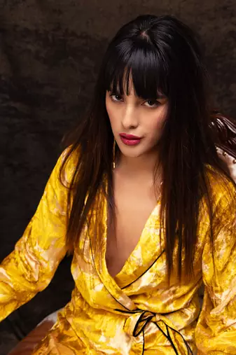 Nargis yellow robe dress