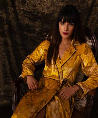 Nargis yellow robe dress 4
