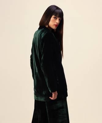 Emerald silk velvet co-ord set 3