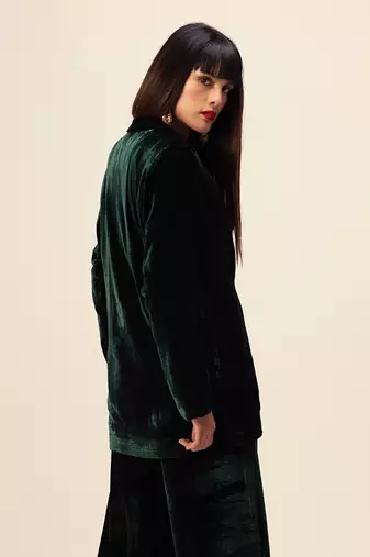 Emerald silk velvet co-ord set