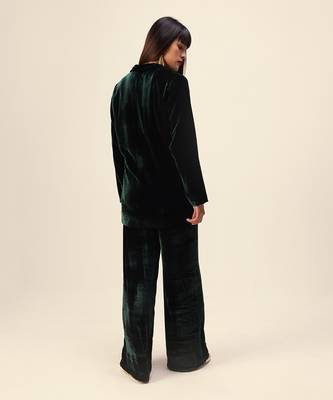 Emerald silk velvet co-ord set 4