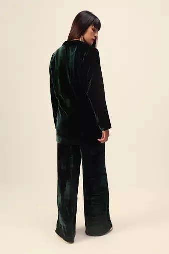Emerald silk velvet co-ord set