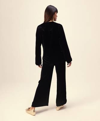 Black silk velvet co-ord set 2