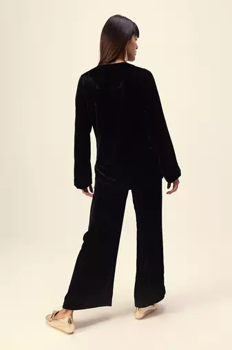 Black silk velvet co-ord set