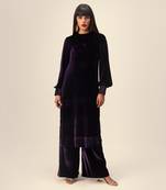 Purple silk velvet co-ord set