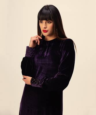 Purple silk velvet co-ord set 2