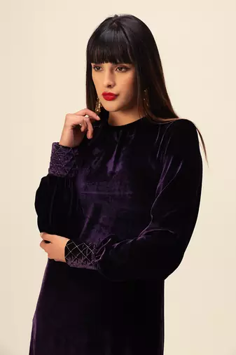Purple silk velvet co-ord set