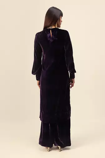 Purple silk velvet co-ord set