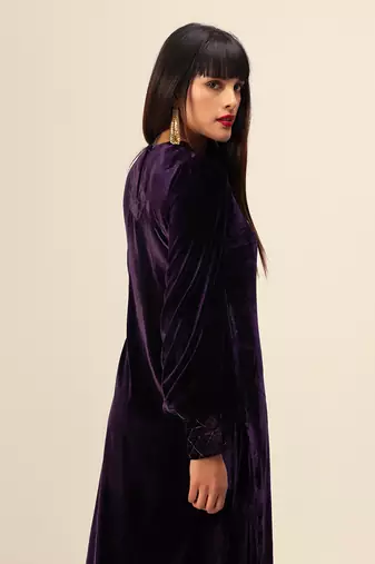 Purple silk velvet co-ord set