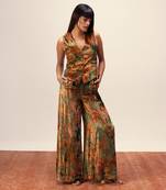 Nargis green waist coat set