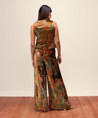 Nargis green waist coat set 5