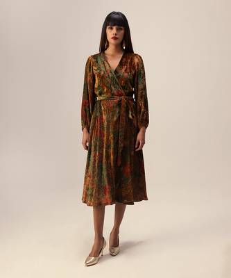 Nargis green wrap dress 1