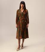Nargis green wrap dress