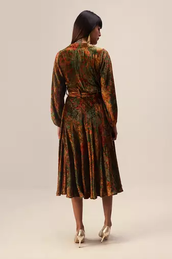 Nargis green wrap dress