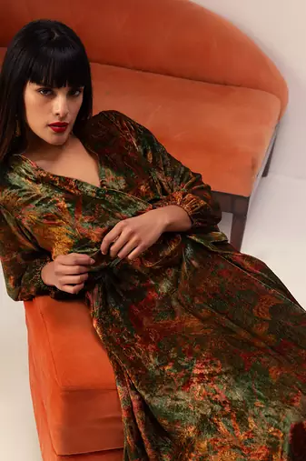 Nargis green wrap dress