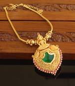 Kerala style gold platted lakshmi palakka necklace