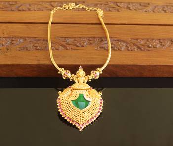 Kerala style gold platted lakshmi palakka necklace 2