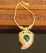 Kerala style gold platted mango peacock palakka necklace