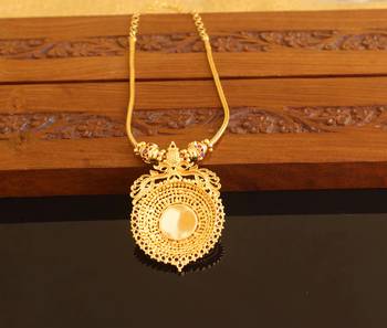 Kerala style gold platted peacock palakka necklace 3