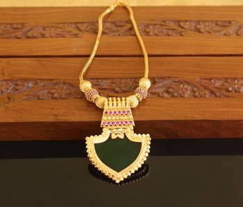 Kerala style gold platted palakka necklace 1