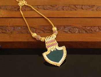Kerala style gold platted palakka necklace 2