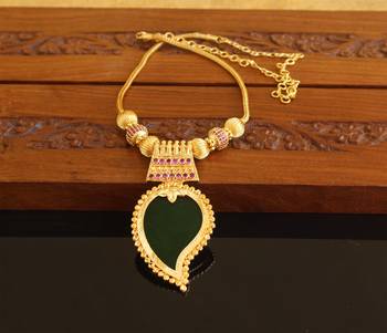 Kerala style gold platted mango palakka necklace 1