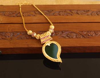 Kerala style gold platted mango palakka necklace 2