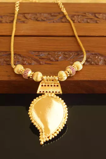 Kerala style gold platted mango palakka necklace