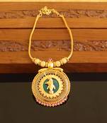Kerala style gold platted krishna palakka necklace