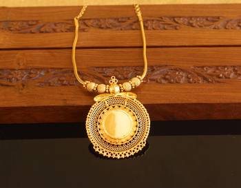Kerala style gold platted krishna palakka necklace 3