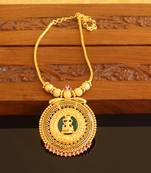 Kerala style gold platted lakshmi palakka necklace