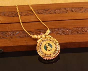 Kerala style gold platted lakshmi palakka necklace 2