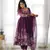 Wine Soft Organza Tabi Silk Fully Stitched Printed Stitched Gown