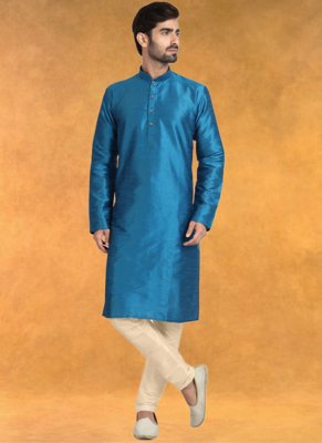 Art silk kurta pajama traditional wear 1