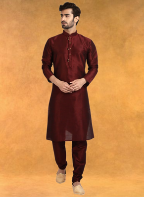 Art silk kurta pajama traditional wear 1