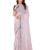 Purple Organza Saree For Women With Blouse Sd29118