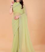 Green Georgette Saree For Women With Blouse Sd29137
