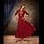 Red Thread Embroidery Rayon Stiched Readymade Gown