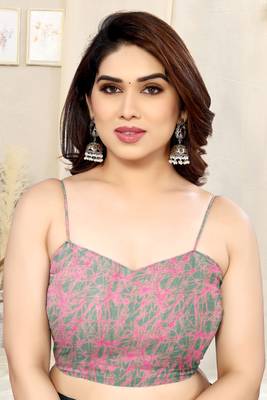Teal Chiffon Solid/Abstract Print Printed Saree With Unstitched Blouse Piece 5