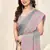 Grey Chiffon Solid/Abstract Print Printed Saree With Unstitched Blouse Piece
